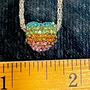 Rainbow 🌈 Pave Crystal Charm Pendant Chain